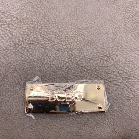 NWT BCBG Paris Taupe Fringe Foldover Crossbody Bag - Picture 5 of 15